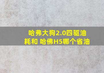 哈弗大狗2.0四驱油耗和 哈佛H5哪个省油